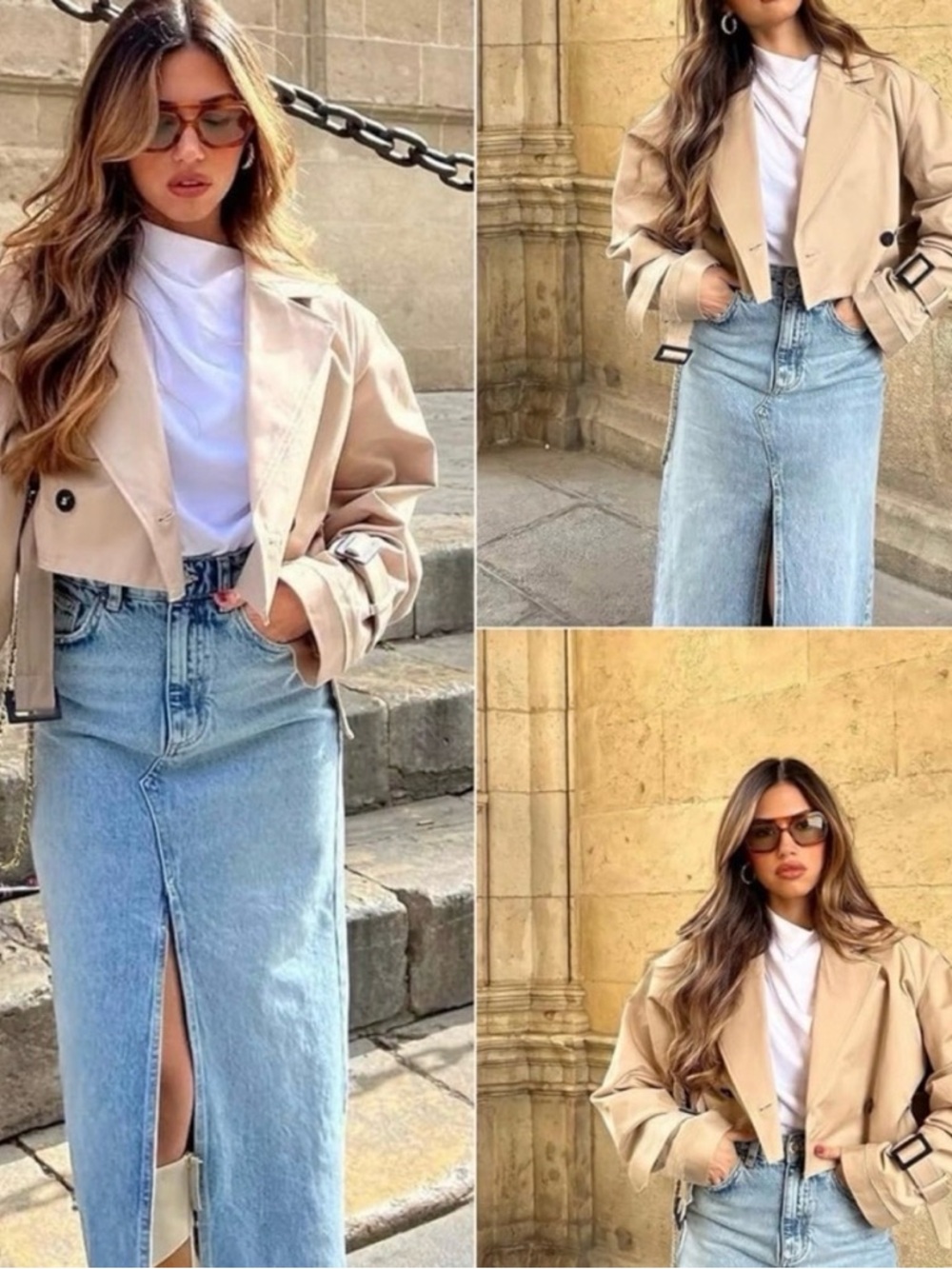 Joie Tan Cropped Trench Coat